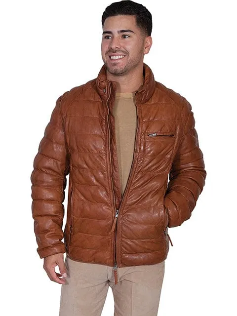 Mens Puffy Leather Jacket