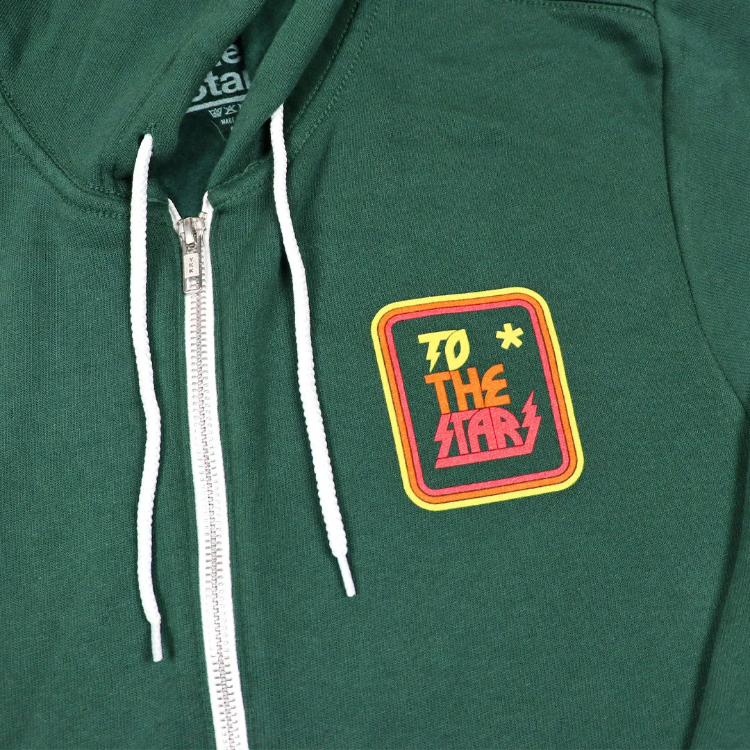 Metal Logo Zip-Up Hoodie Forest