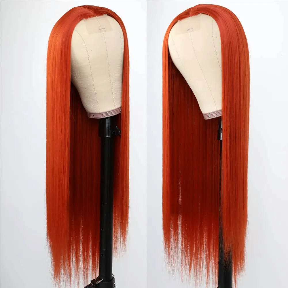 Middle Part Long Straight Lace Front Wigs