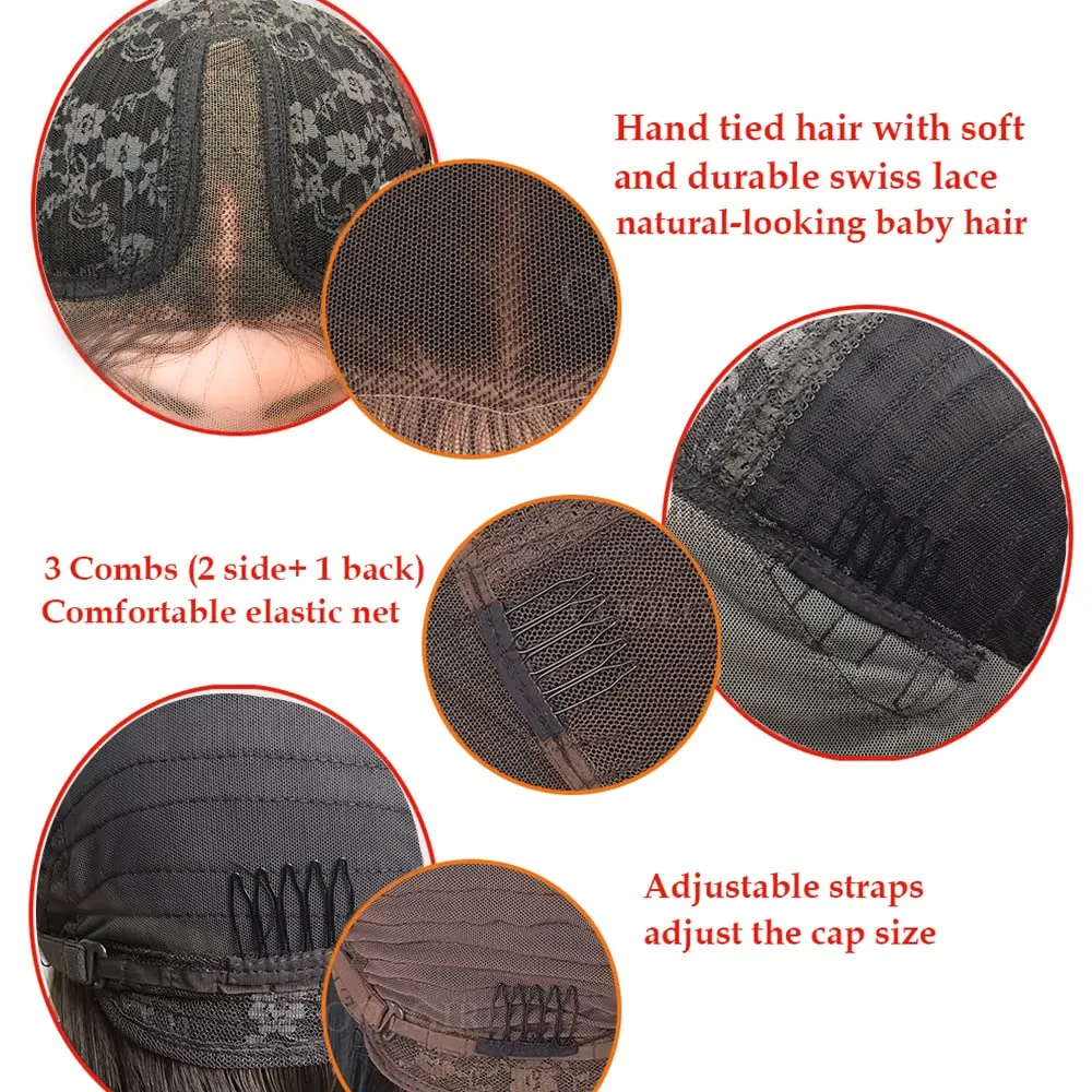 Middle Part Long Straight Lace Front Wigs