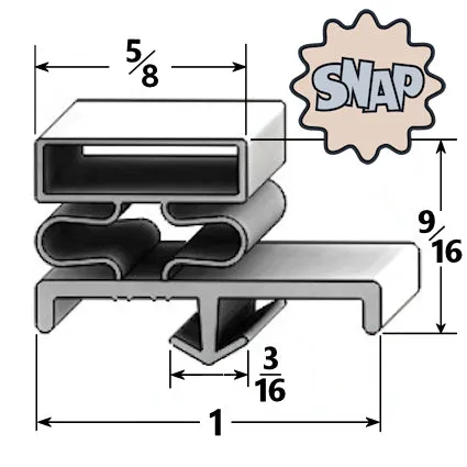 Modular American Panel Gasket (35-3/4" x 79-3/4") - Part #10799 - Three-Sided - Profile 516