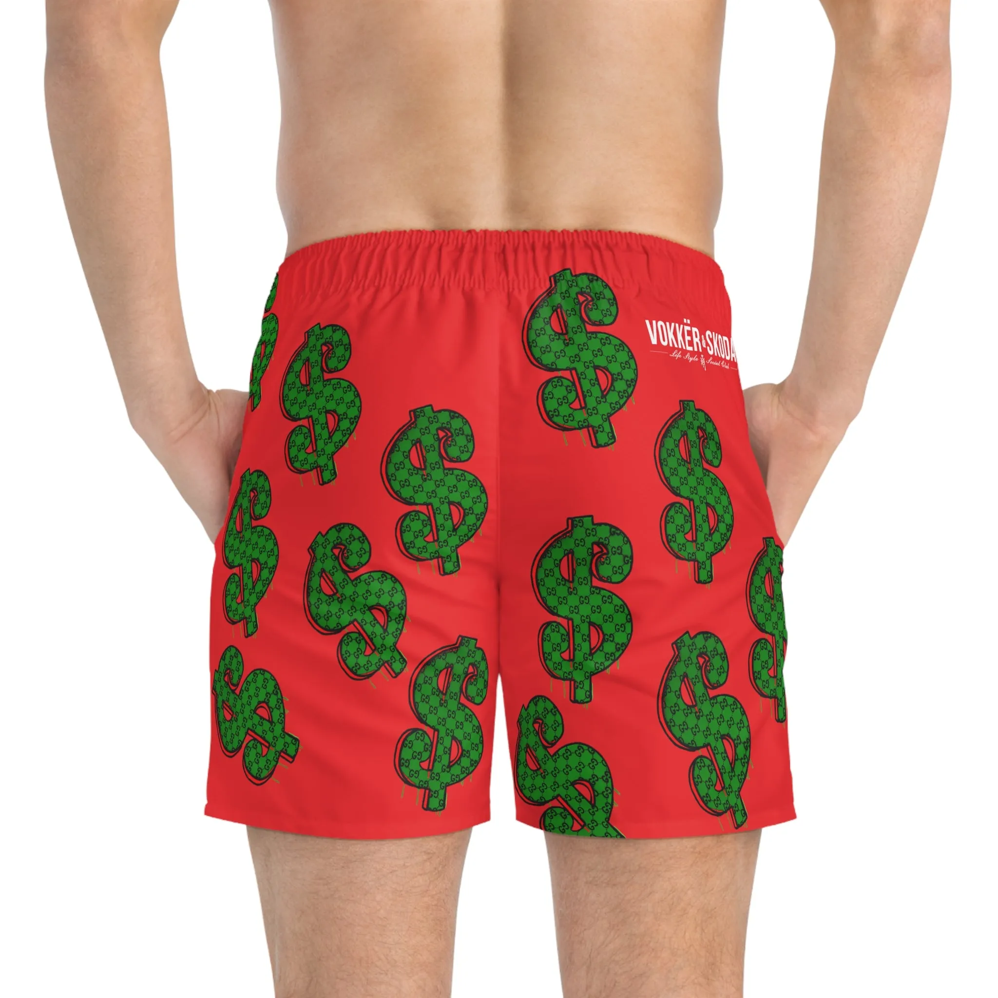 Money Swim Trunks RED
