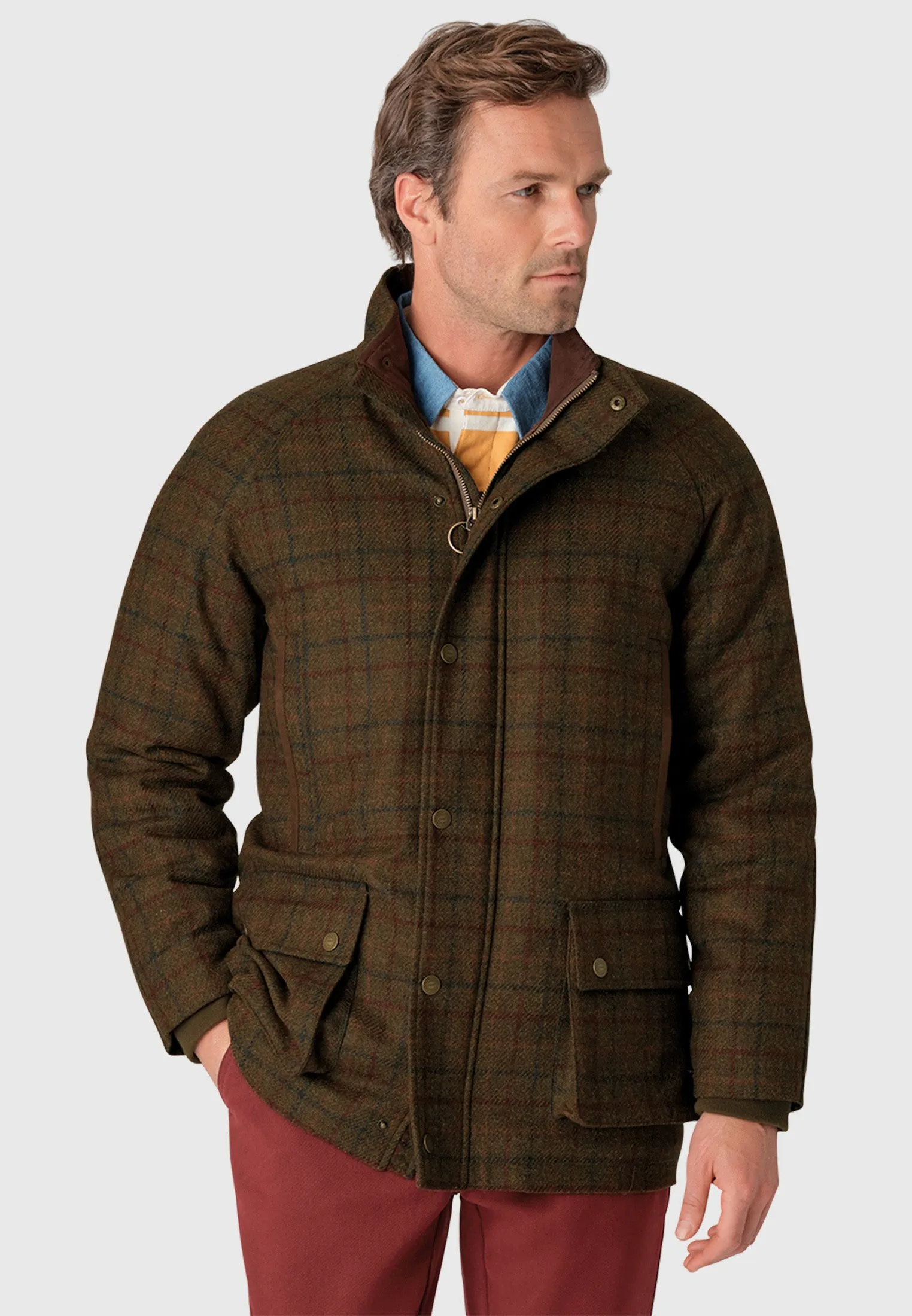Moss Check Waterproof Country Coat