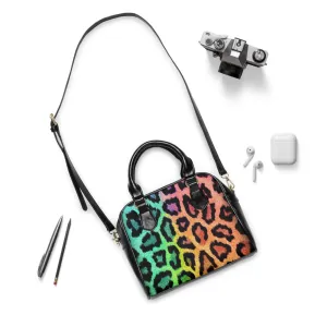 Multicolored Leopard Print Shoulder Handbag