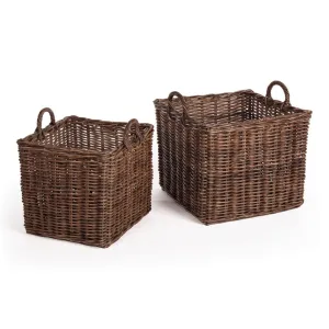 NAPA Home & Garden, NORMANDY SQUARE BASKETS WITH HANDLES, SET OF 2,6518LB