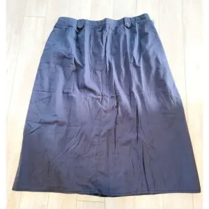 Napa Valley 24W Navy Blue Maxi Skirt Prairie Pockets Rear Close NWT RV $48