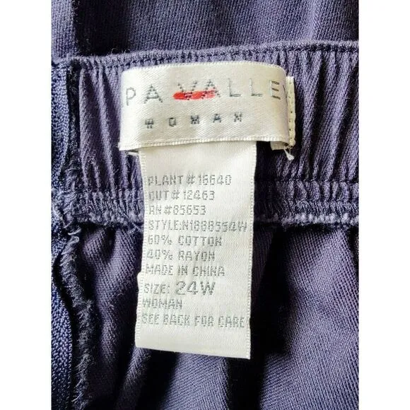 Napa Valley 24W Navy Blue Maxi Skirt Prairie Pockets Rear Close NWT RV $48
