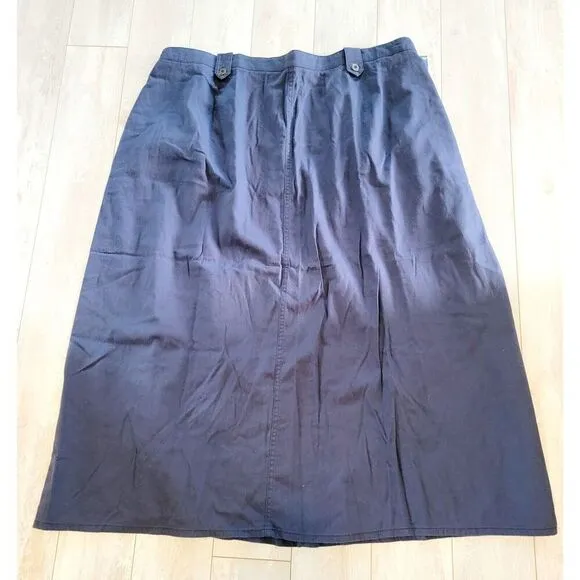 Napa Valley 24W Navy Blue Maxi Skirt Prairie Pockets Rear Close NWT RV $48