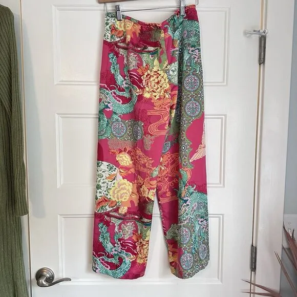 Natori Pajama Pant XS Pink Asian Inspired NWT