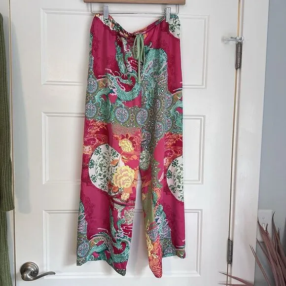 Natori Pajama Pant XS Pink Asian Inspired NWT
