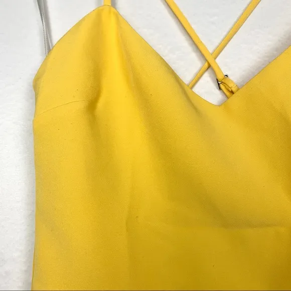 NBD Venice Blvd V-Neck Twist Wrap Knot Mini Dress Yellow XS