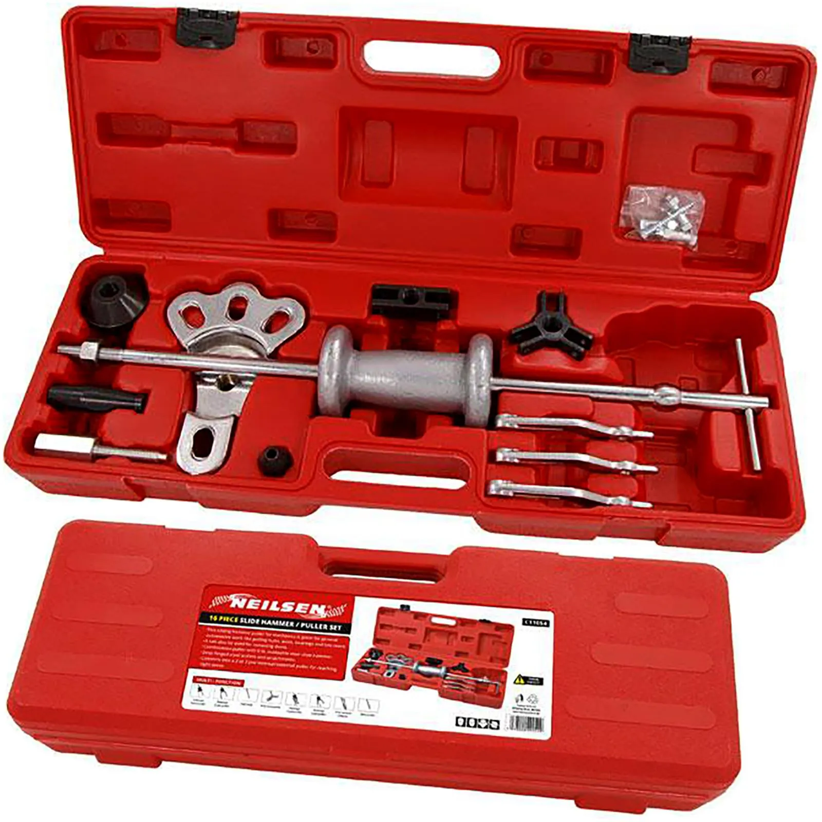 Neilsen Slide Hammer Dent Puller Set Bearing Hub Wrench Remover Garage Mechanic