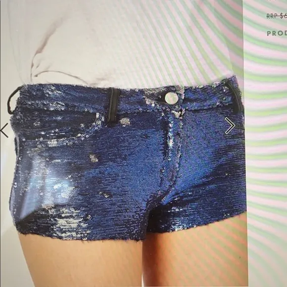 Neiman Marcus Brand  IRO Sequin Shorts Blue Fun!