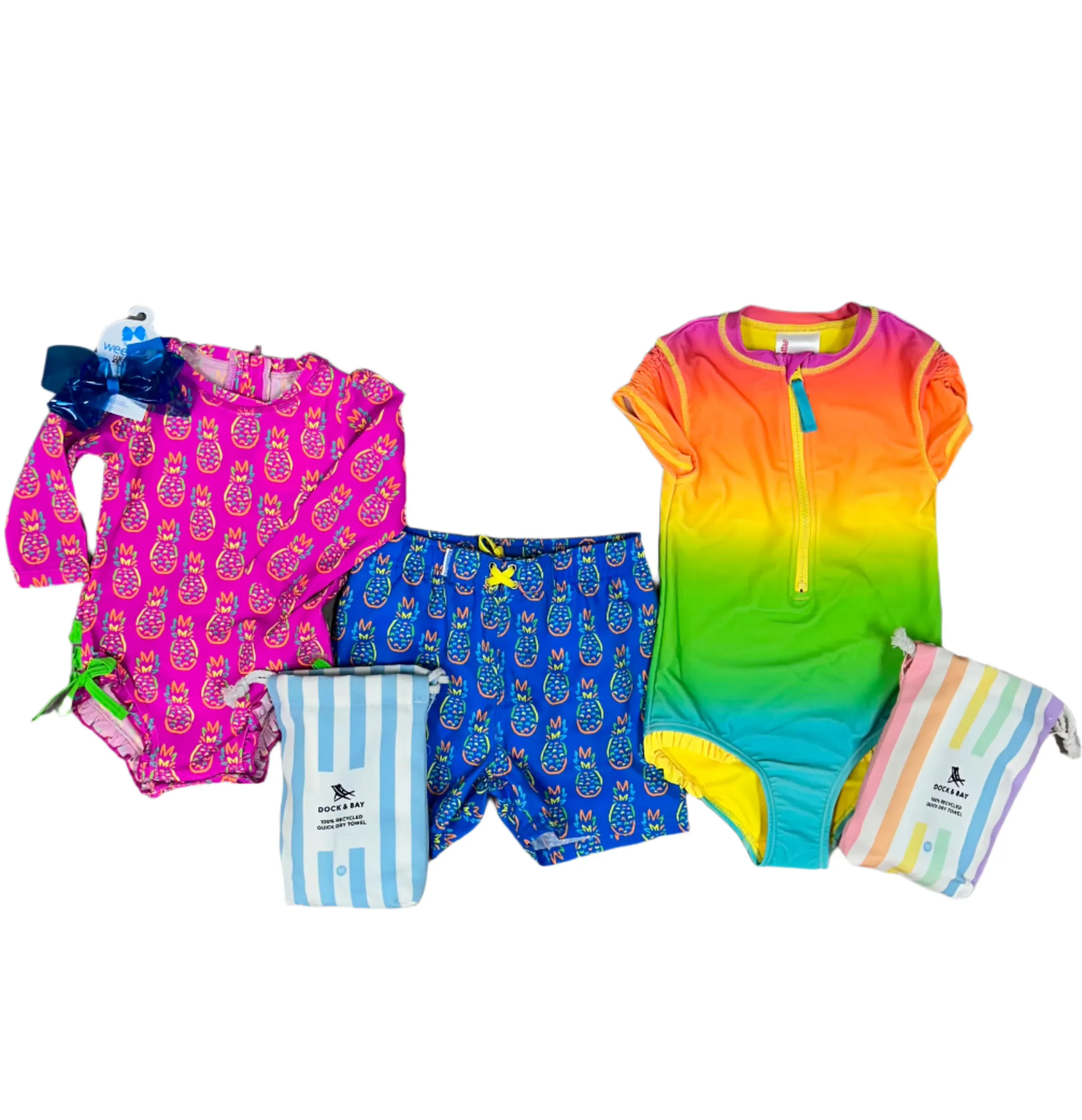 Neon Sunset Short Sleeve Rash Guard One-Piece