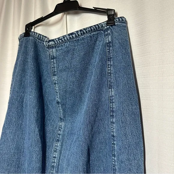 New Denim Midi Maxi Flared Hemline Jean Prairie Skirt Women's Y2K Mermaid Large