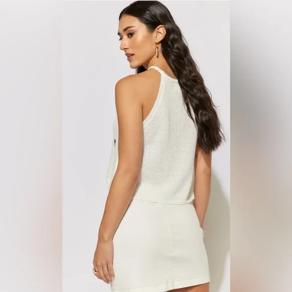 New Francesca’s Mila A-line White Mini Skirt