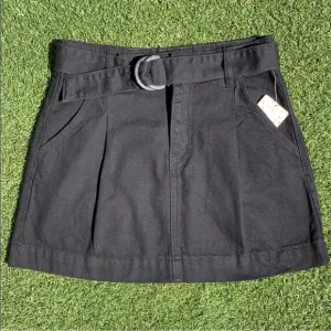 New Free People Black Denim Belted Skirt