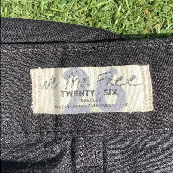 New Free People Black Denim Belted Skirt