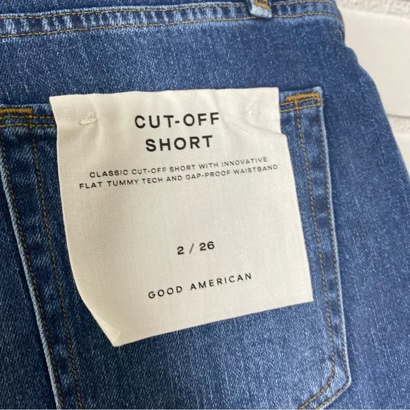 New Good American Cutoff High Waist Denim Shorts size 26