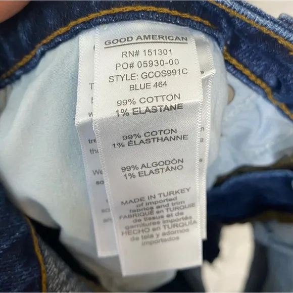 New Good American Cutoff High Waist Denim Shorts size 26