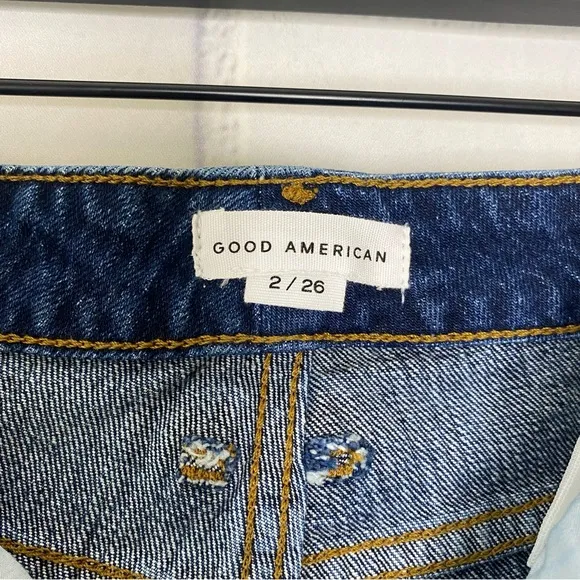 New Good American Cutoff High Waist Denim Shorts size 26