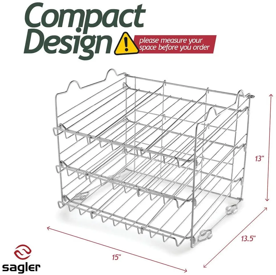New in box! Sagler Chrome Stackable Can Organizer, Can Rack Holds up to 36 Cans