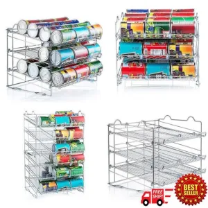 New in box! Sagler Chrome Stackable Can Organizer, Can Rack Holds up to 36 Cans