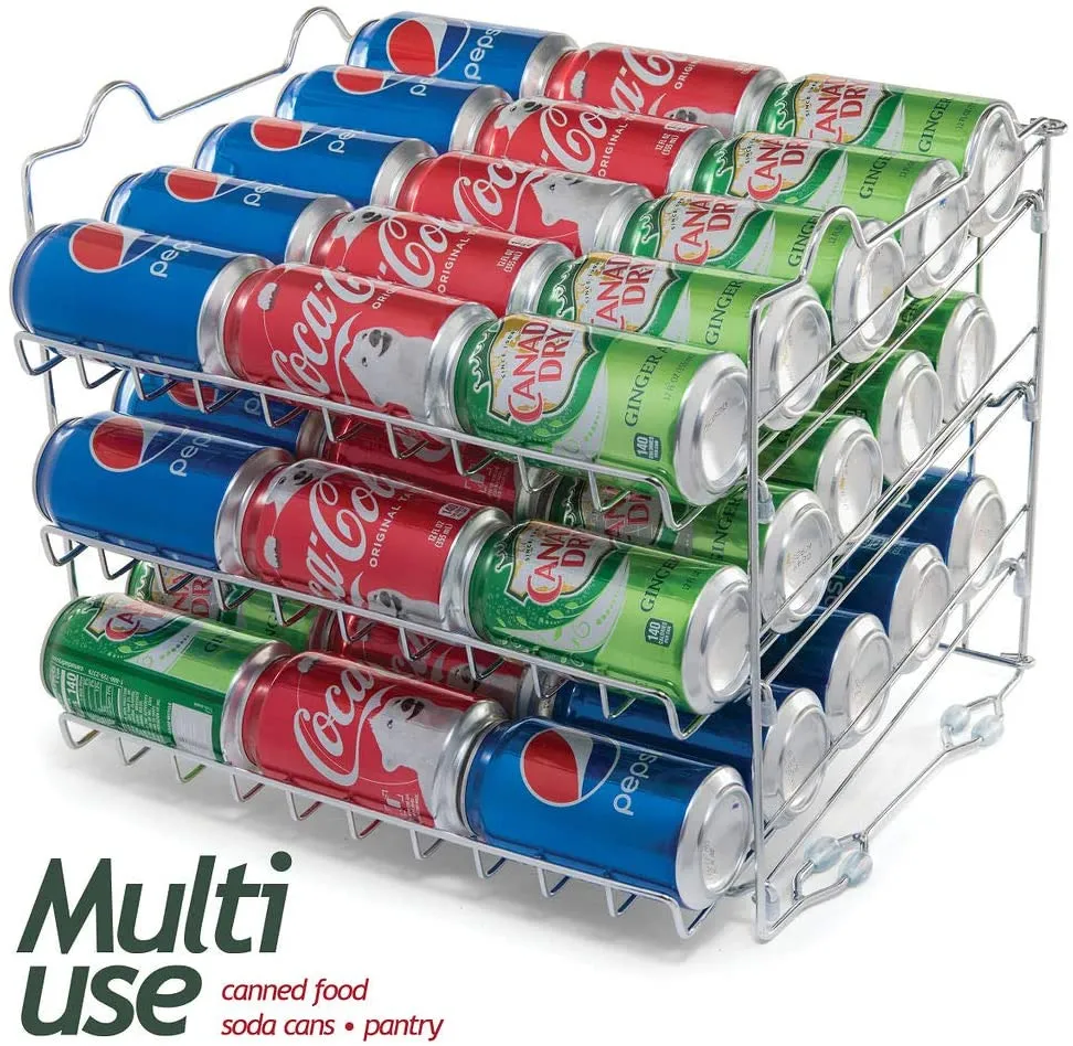 New in box! Sagler Chrome Stackable Can Organizer, Can Rack Holds up to 36 Cans