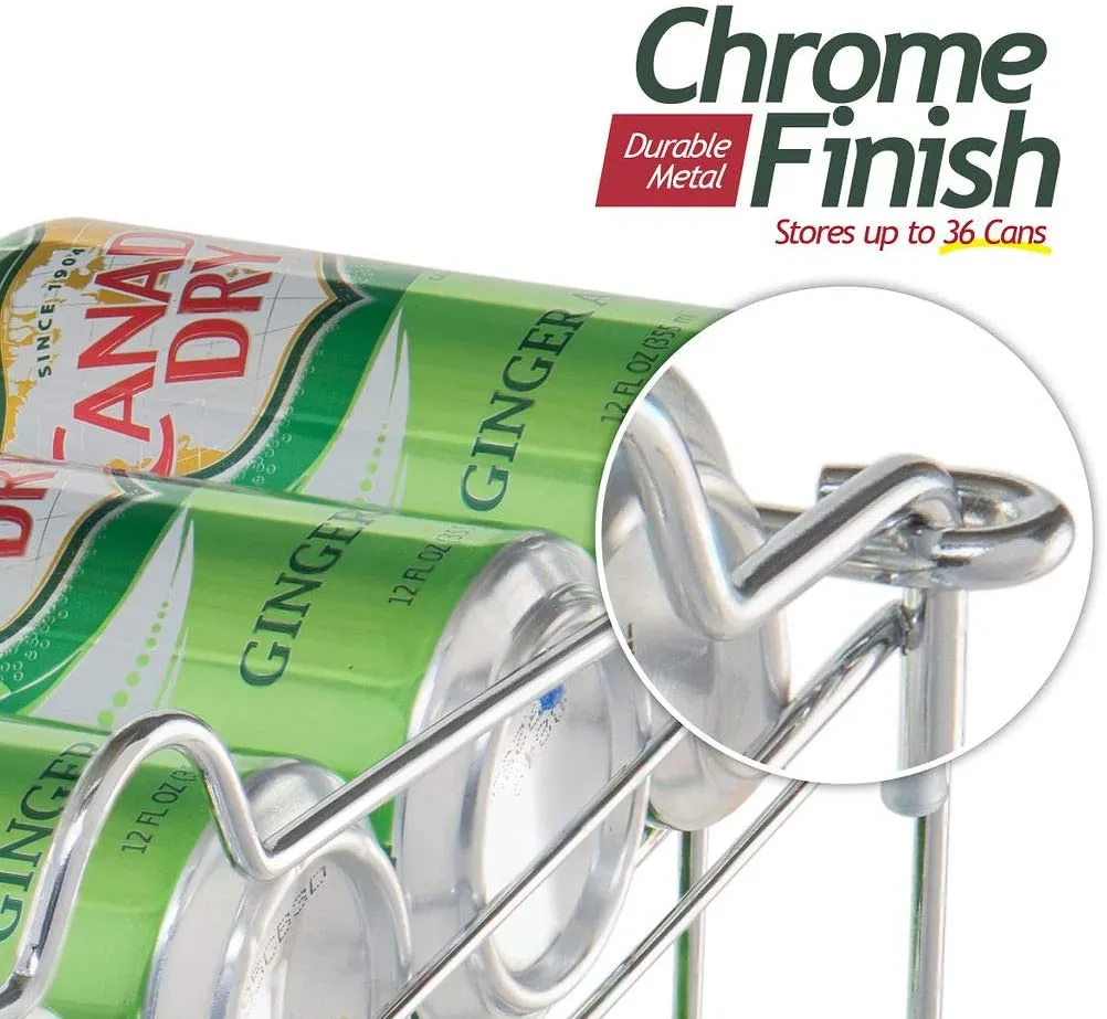 New in box! Sagler Chrome Stackable Can Organizer, Can Rack Holds up to 36 Cans