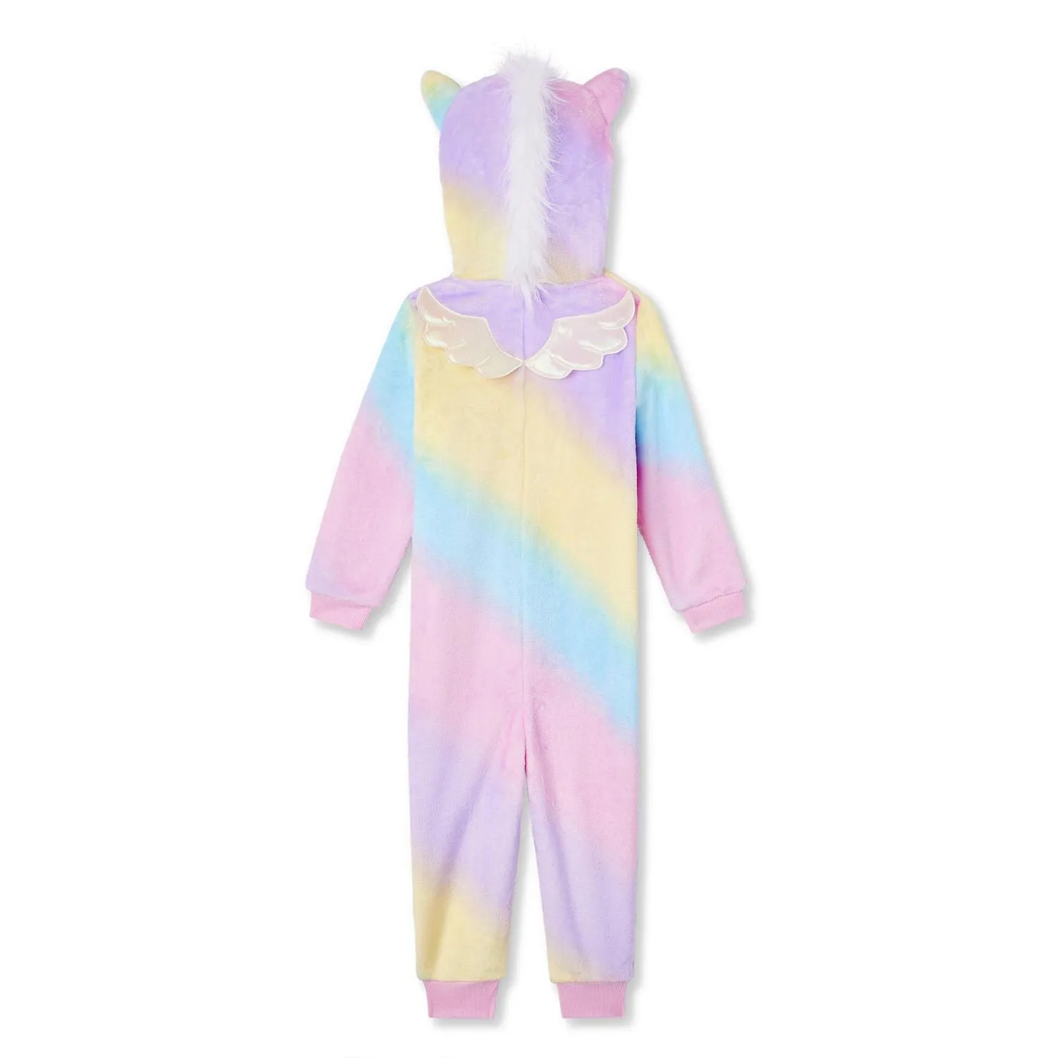 New Kids Girls Rainbow Unicorn Onesie, Zip Up, Footless, Sz M (7-8)