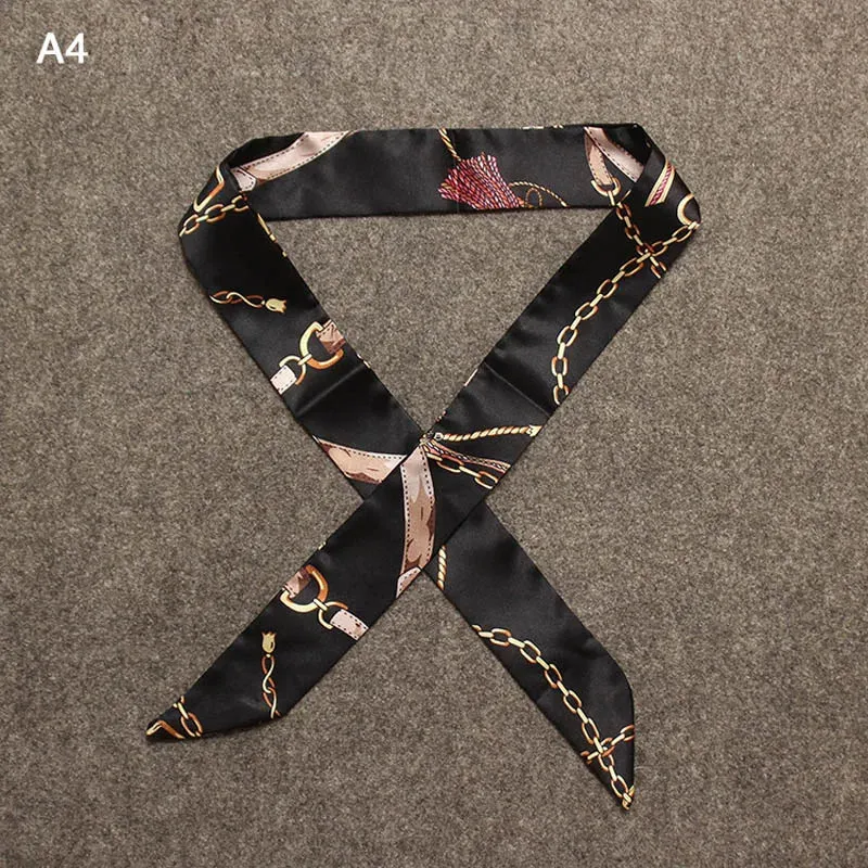 New Silk Small Women Fashion Scarf Hair Bags Handle Decoration Tie Multifunction Hand Ribbon Scarf