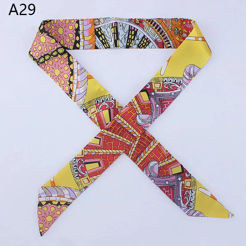 New Silk Small Women Fashion Scarf Hair Bags Handle Decoration Tie Multifunction Hand Ribbon Scarf