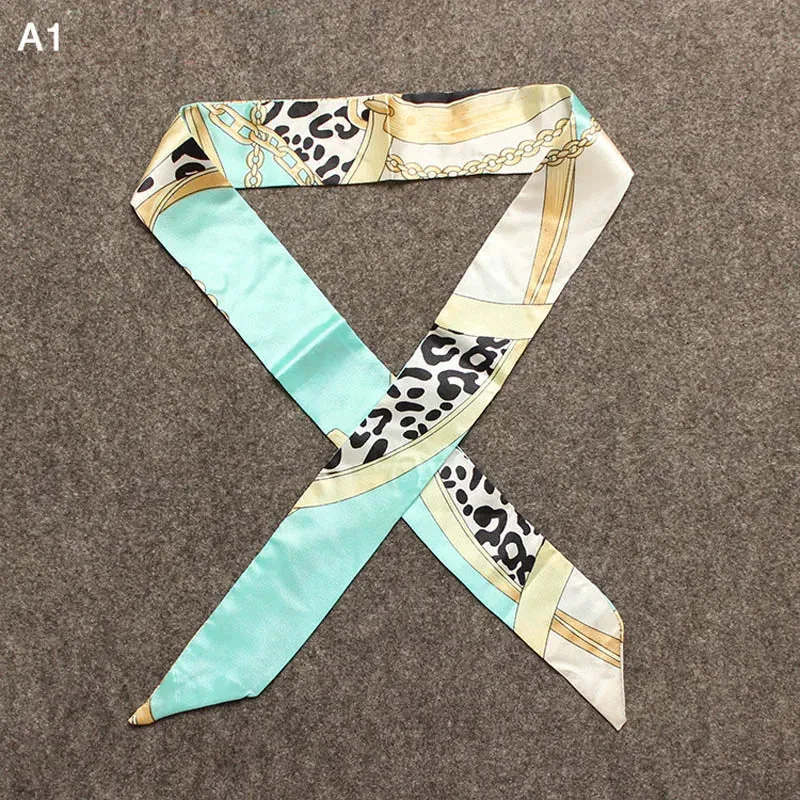 New Silk Small Women Fashion Scarf Hair Bags Handle Decoration Tie Multifunction Hand Ribbon Scarf