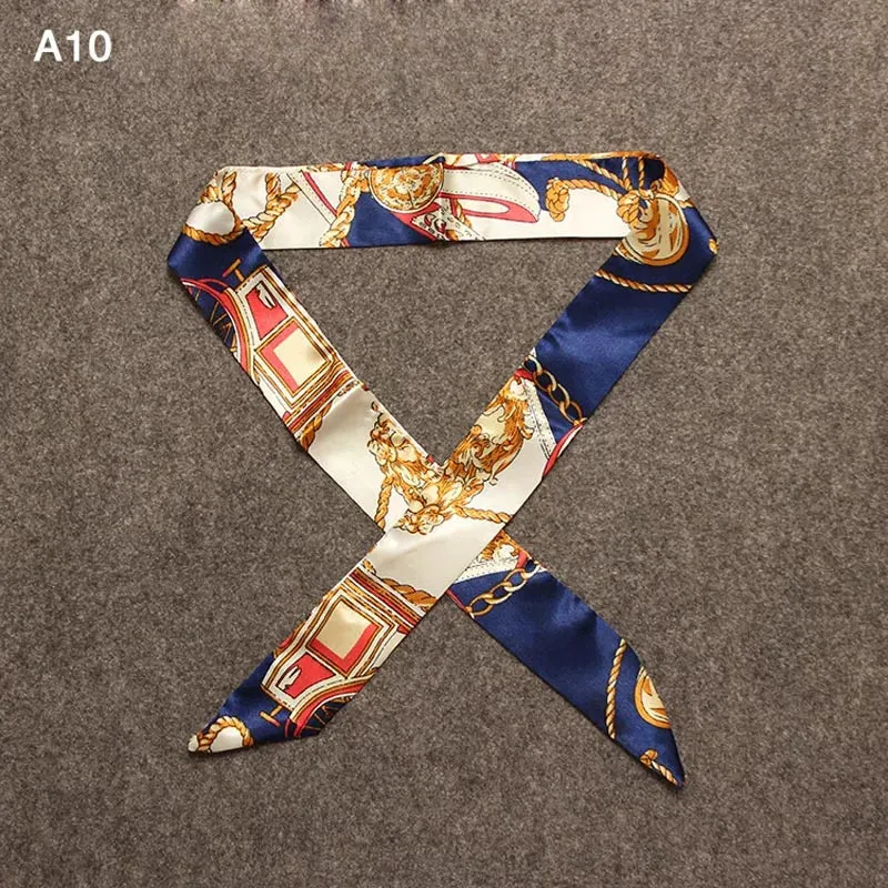 New Silk Small Women Fashion Scarf Hair Bags Handle Decoration Tie Multifunction Hand Ribbon Scarf