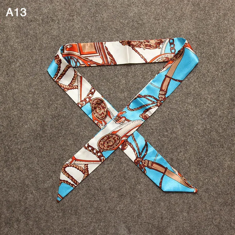 New Silk Small Women Fashion Scarf Hair Bags Handle Decoration Tie Multifunction Hand Ribbon Scarf