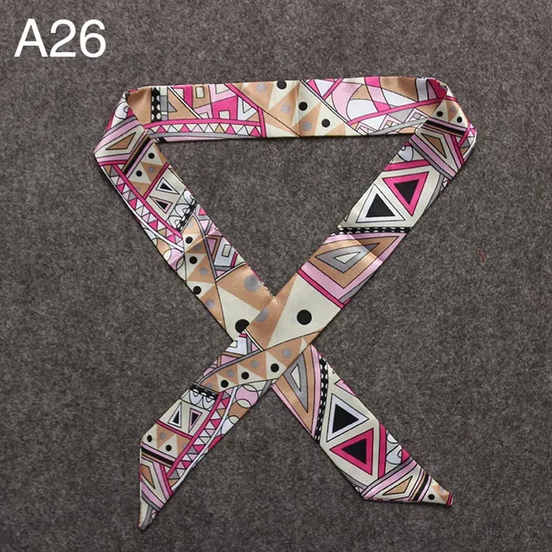 New Silk Small Women Fashion Scarf Hair Bags Handle Decoration Tie Multifunction Hand Ribbon Scarf