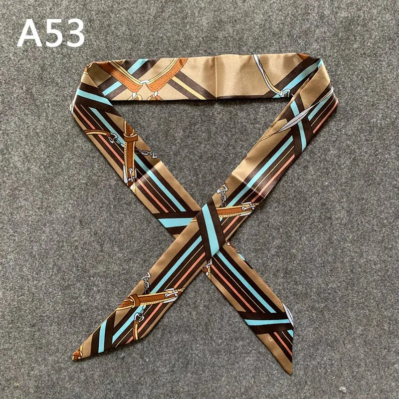 New Silk Small Women Fashion Scarf Hair Bags Handle Decoration Tie Multifunction Hand Ribbon Scarf