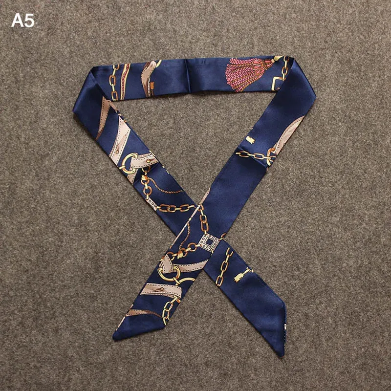 New Silk Small Women Fashion Scarf Hair Bags Handle Decoration Tie Multifunction Hand Ribbon Scarf