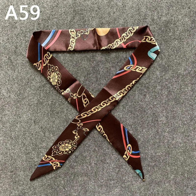 New Silk Small Women Fashion Scarf Hair Bags Handle Decoration Tie Multifunction Hand Ribbon Scarf