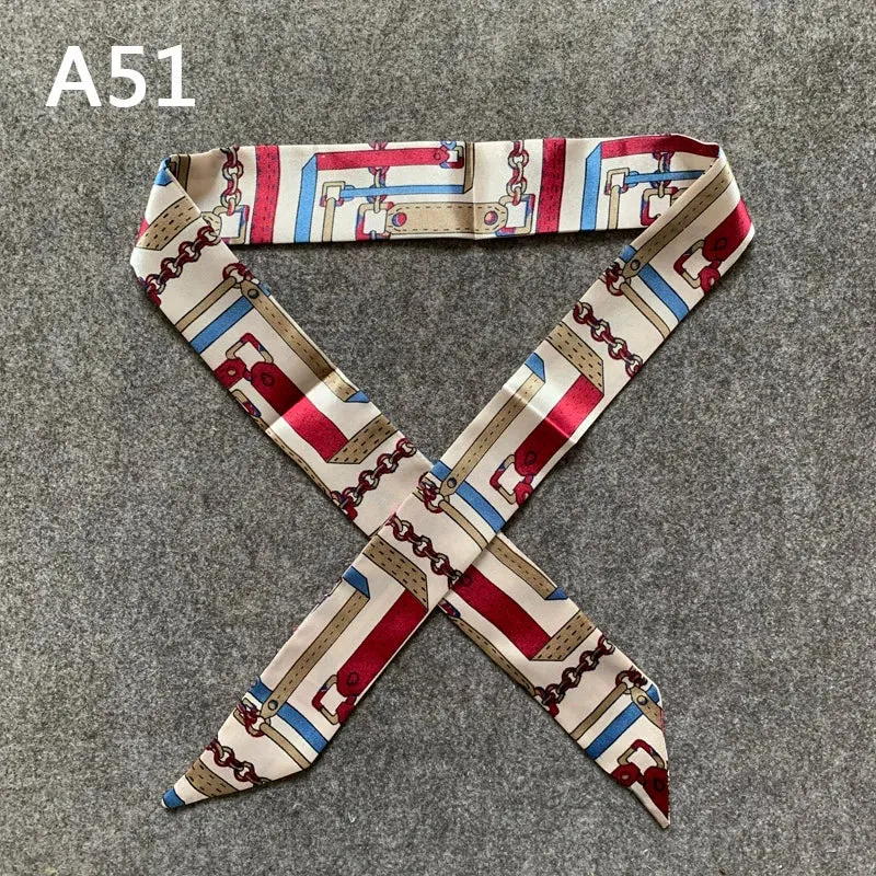 New Silk Small Women Fashion Scarf Hair Bags Handle Decoration Tie Multifunction Hand Ribbon Scarf