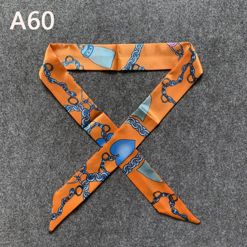 New Silk Small Women Fashion Scarf Hair Bags Handle Decoration Tie Multifunction Hand Ribbon Scarf