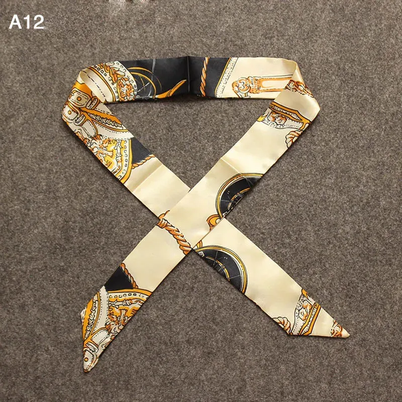 New Silk Small Women Fashion Scarf Hair Bags Handle Decoration Tie Multifunction Hand Ribbon Scarf