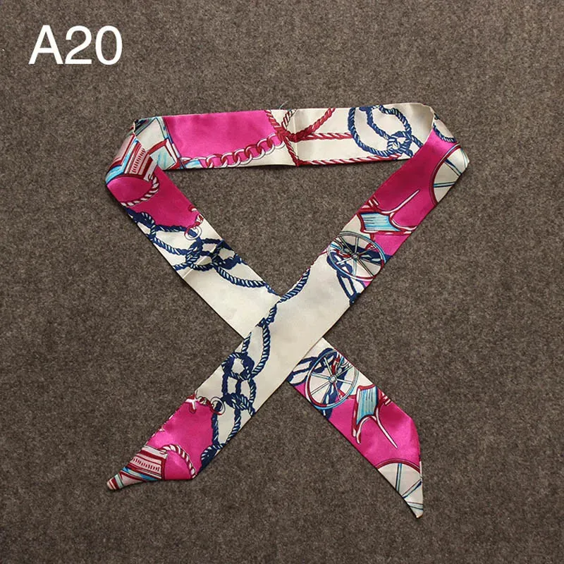New Silk Small Women Fashion Scarf Hair Bags Handle Decoration Tie Multifunction Hand Ribbon Scarf