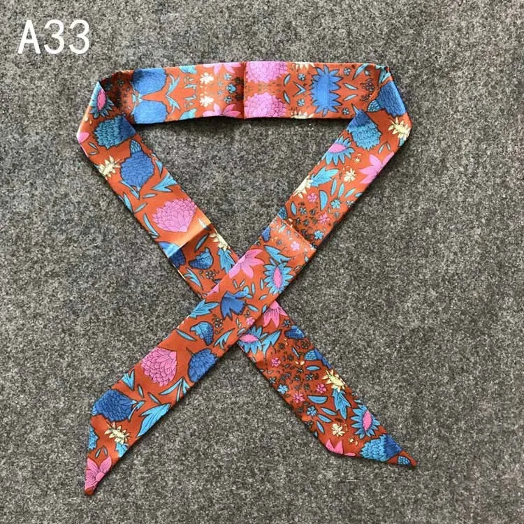 New Silk Small Women Fashion Scarf Hair Bags Handle Decoration Tie Multifunction Hand Ribbon Scarf
