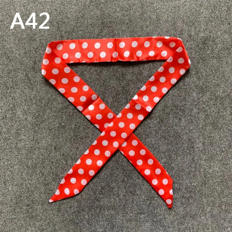New Silk Small Women Fashion Scarf Hair Bags Handle Decoration Tie Multifunction Hand Ribbon Scarf