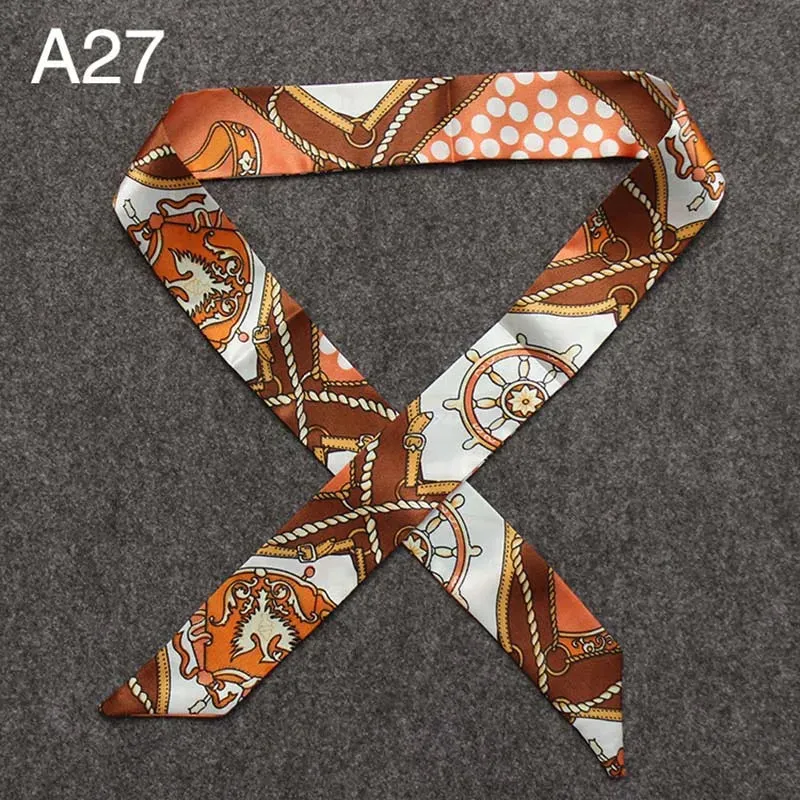 New Silk Small Women Fashion Scarf Hair Bags Handle Decoration Tie Multifunction Hand Ribbon Scarf