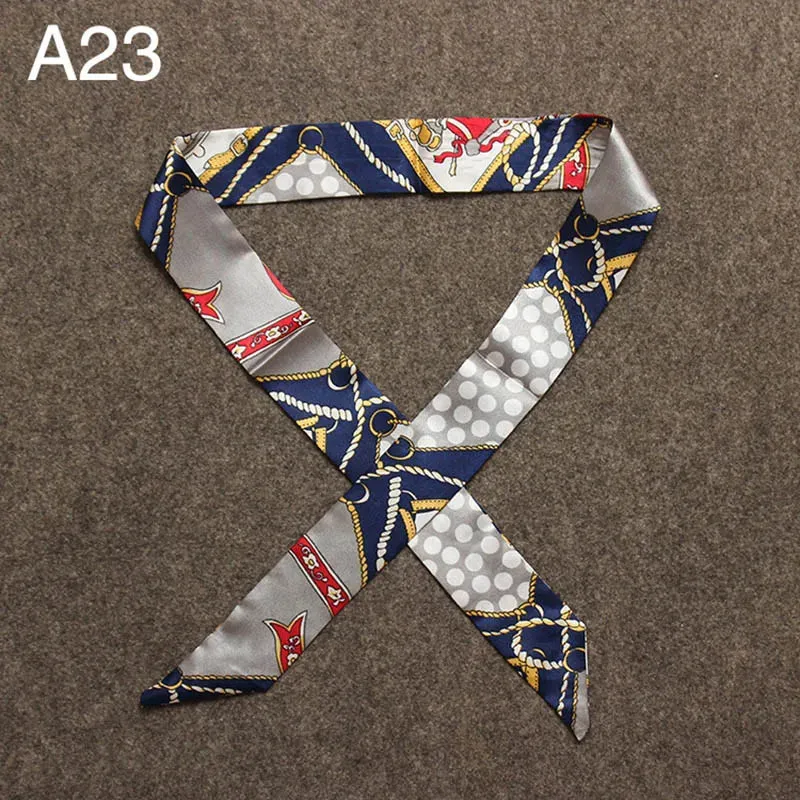 New Silk Small Women Fashion Scarf Hair Bags Handle Decoration Tie Multifunction Hand Ribbon Scarf