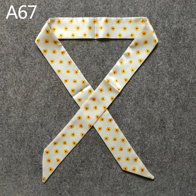 New Silk Small Women Fashion Scarf Hair Bags Handle Decoration Tie Multifunction Hand Ribbon Scarf