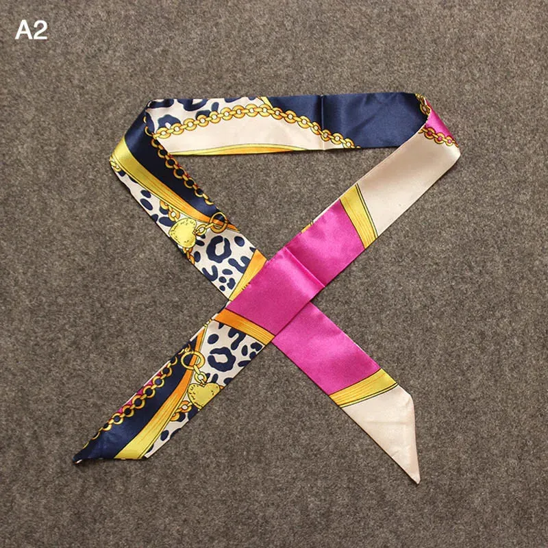 New Silk Small Women Fashion Scarf Hair Bags Handle Decoration Tie Multifunction Hand Ribbon Scarf