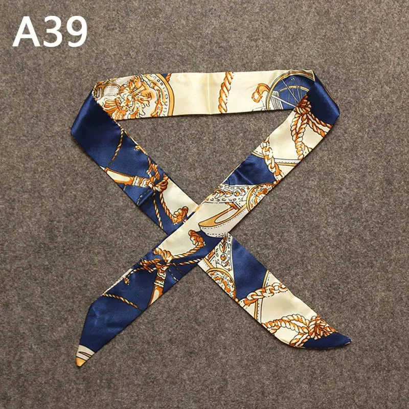 New Silk Small Women Fashion Scarf Hair Bags Handle Decoration Tie Multifunction Hand Ribbon Scarf